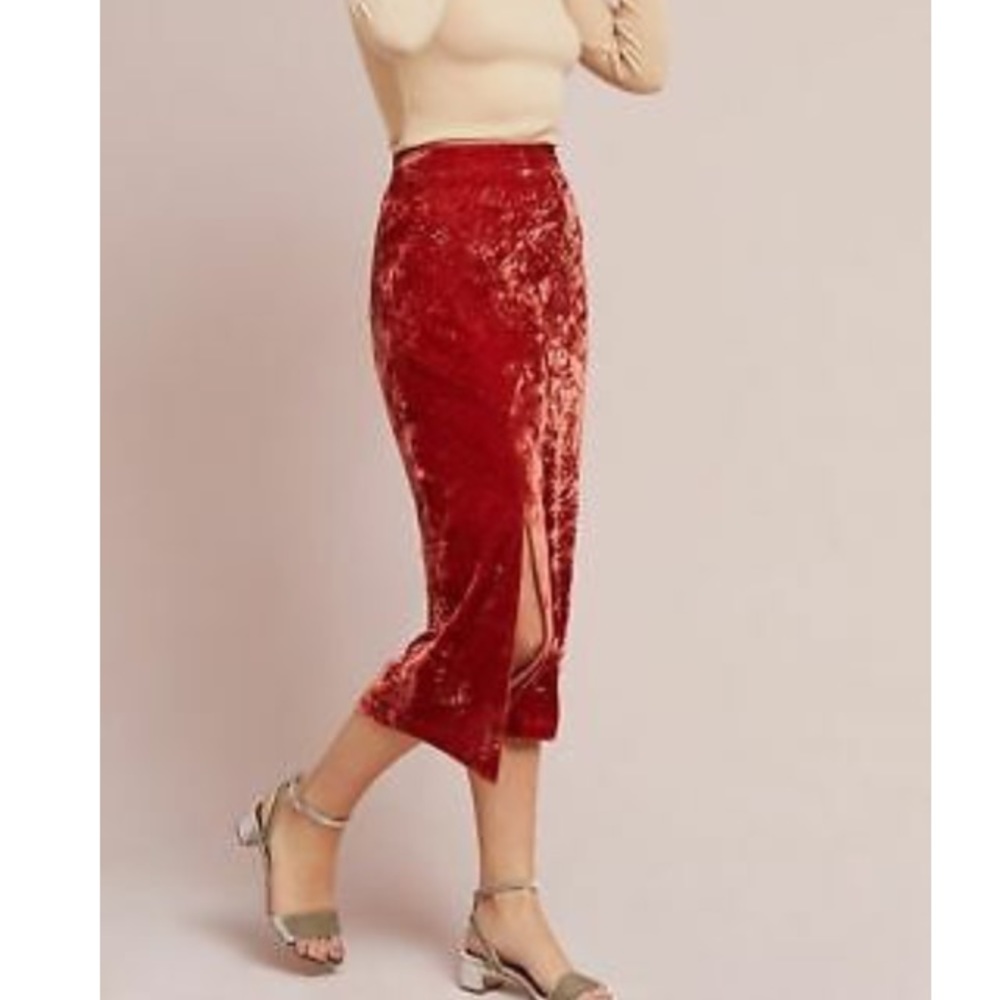 Anthropology Maeve velvet skirt